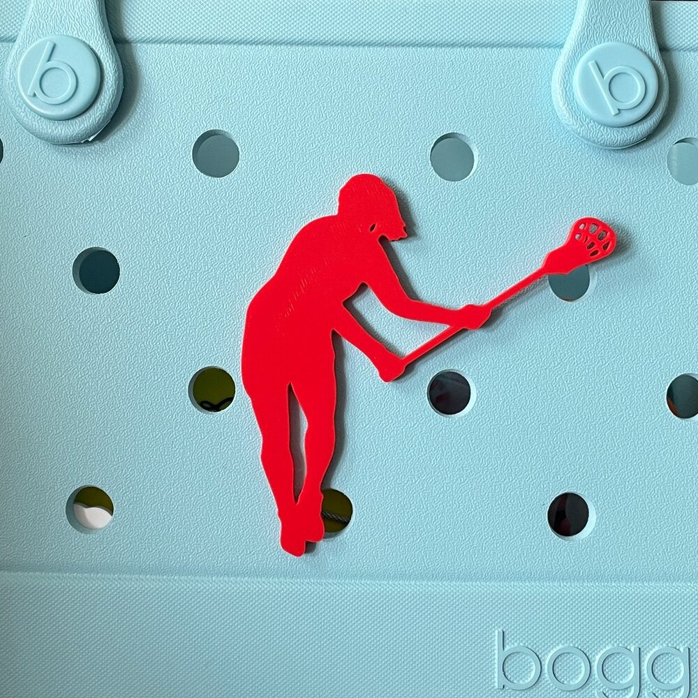 Red Lacrosse Player Bogg Charm-Lacrosse Bogg Charm-New!